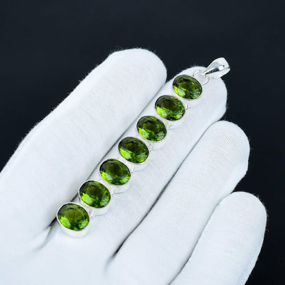 Green Peridot 925 Silver Pendant