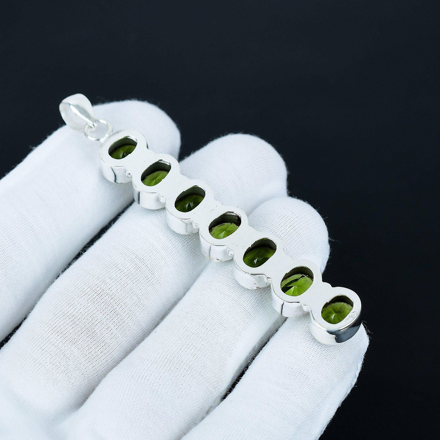 Green Peridot 925 Silver Pendant