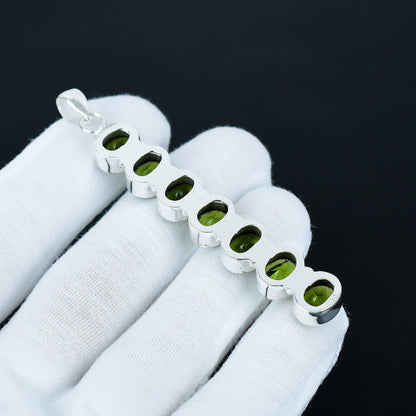Green Peridot 925 Silver Pendant