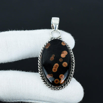 Grey Picasso Jasper Gemstone Pendant
