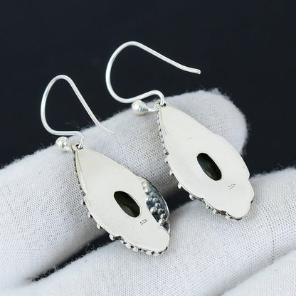 Blue Fire Labradorite Gemstone Earrings