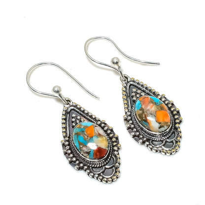 Oyster Copper Turquoise Gemstone Earrings