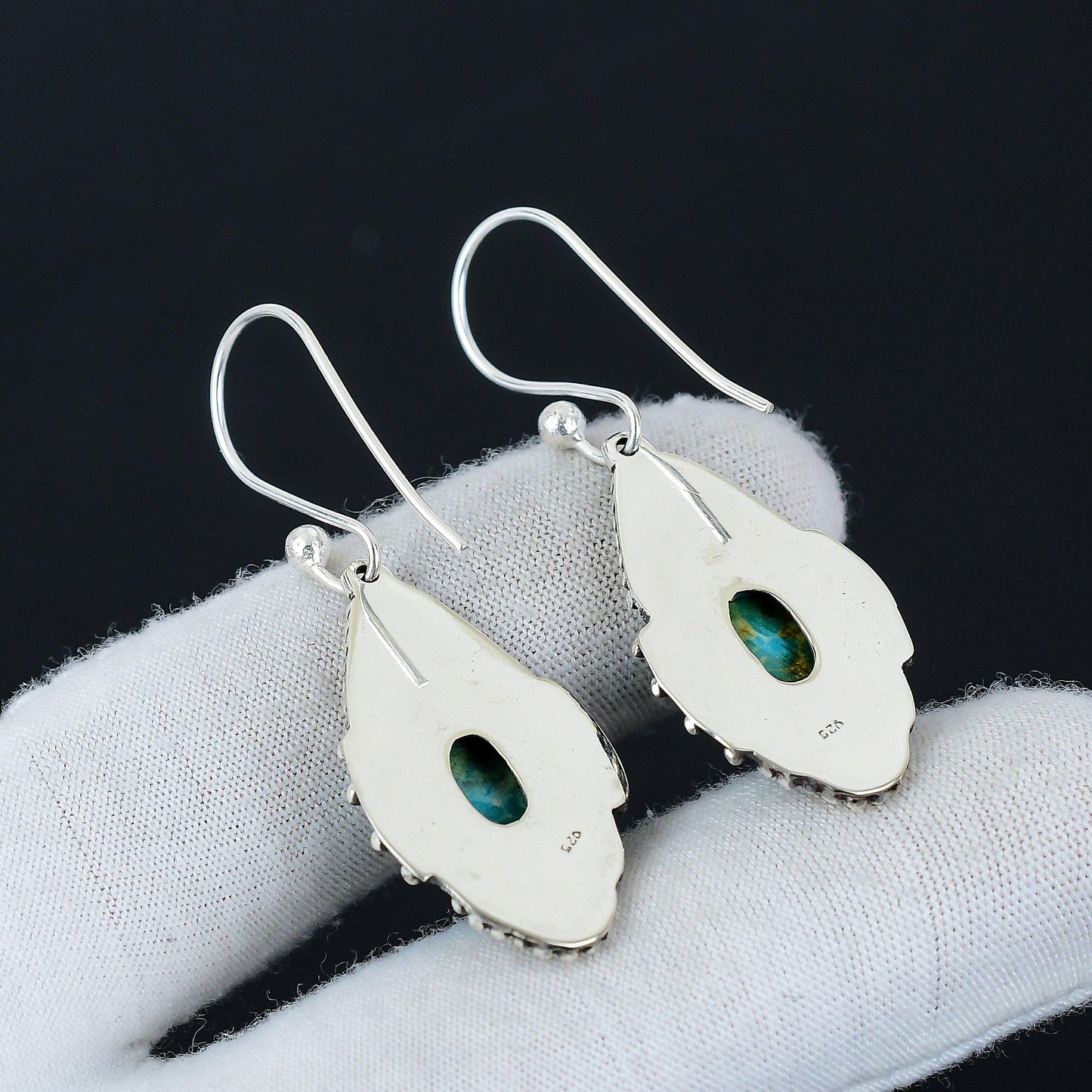 Blue Larimar Gemstone Dangle Earrings