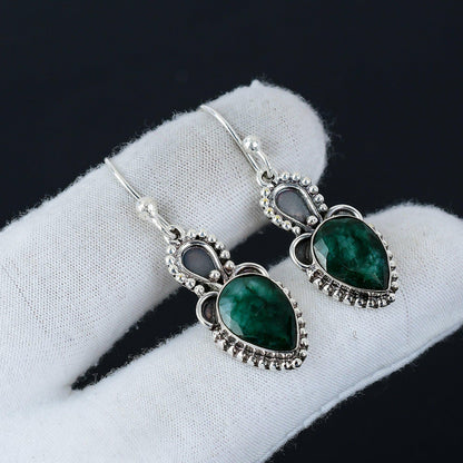 Green Emerald Gemstone Earrings