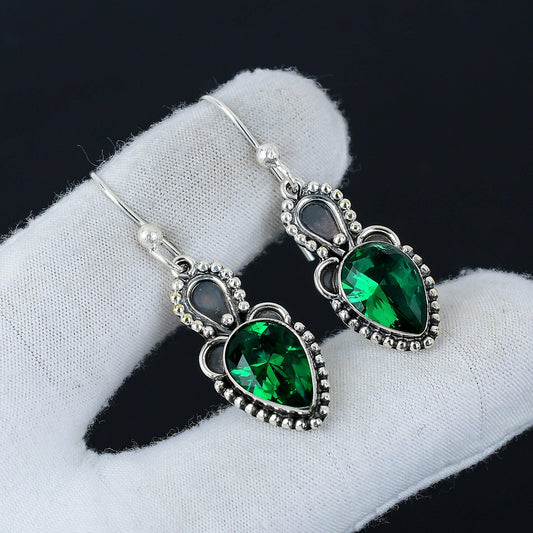 Green Tourmaline Gemstone Earrings
