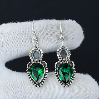 Green Tourmaline Gemstone Earrings