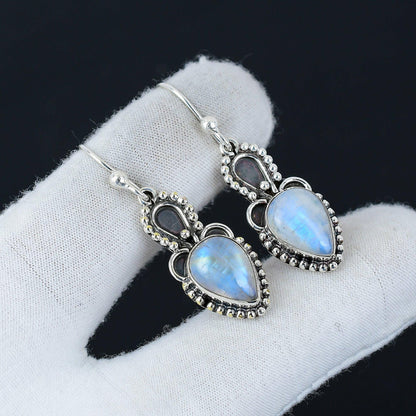Rainbow Moonstone Gemstone Earring