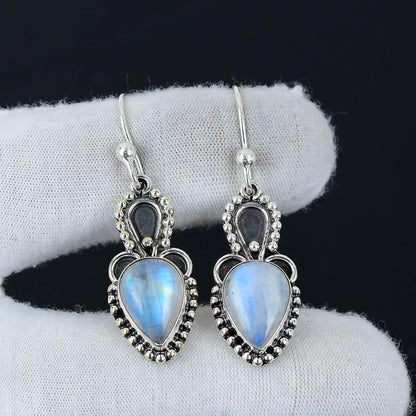 Rainbow Moonstone Gemstone Earring