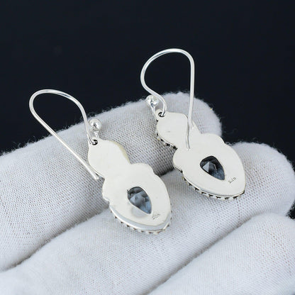 Aquamarine Blue Gemstone Earrings