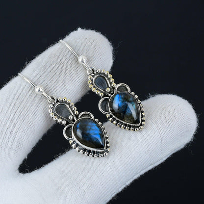 Blue Labradorite Gemstone Earrings