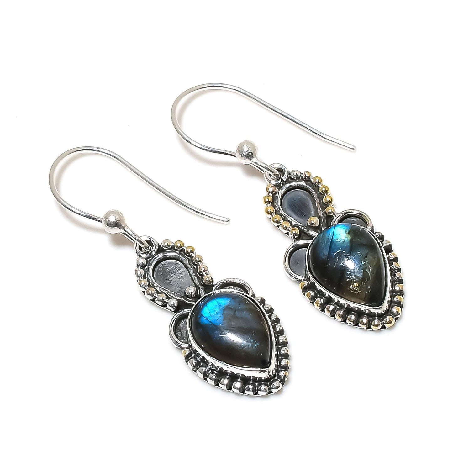 Blue Labradorite Gemstone Earrings