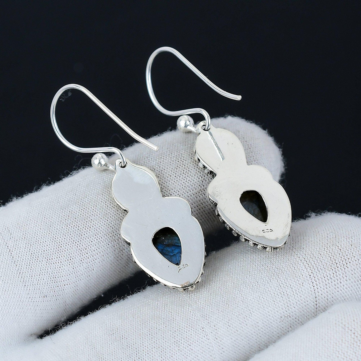 Blue Labradorite Gemstone Earrings