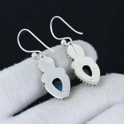 Blue Labradorite Gemstone Earrings