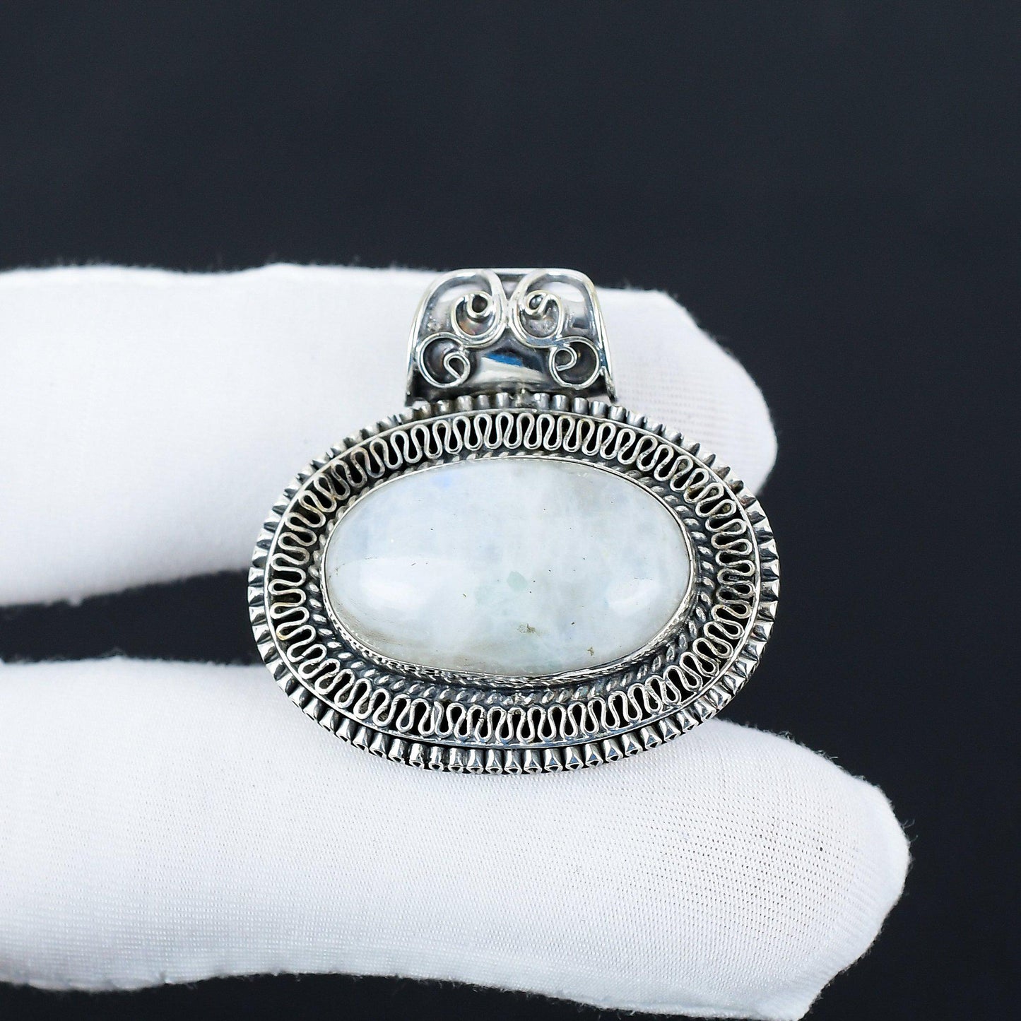 Rainbow Moonstone Gemstone Pendant