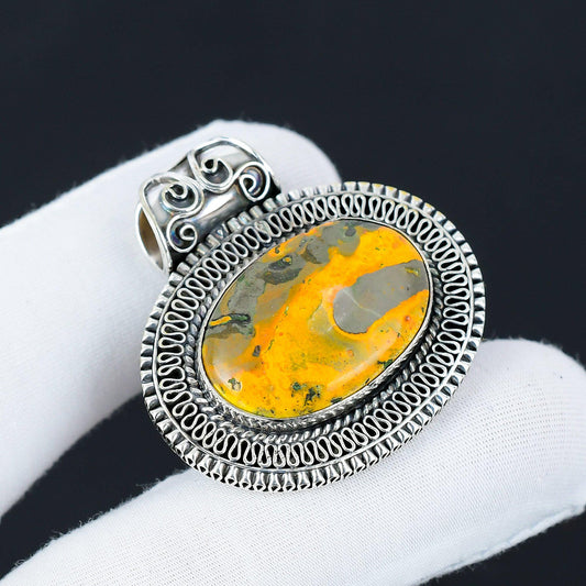 Yellow Bumble Bee Gemstone Pendant