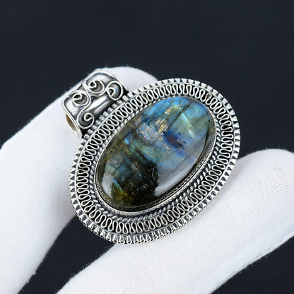 Blue Fire Labradorite Pendant