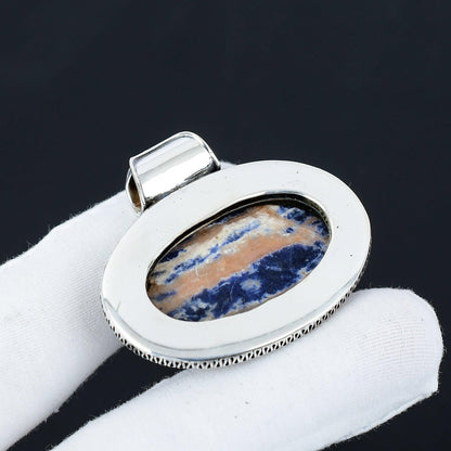 Blue Sodalite Sterling Silver Pendant