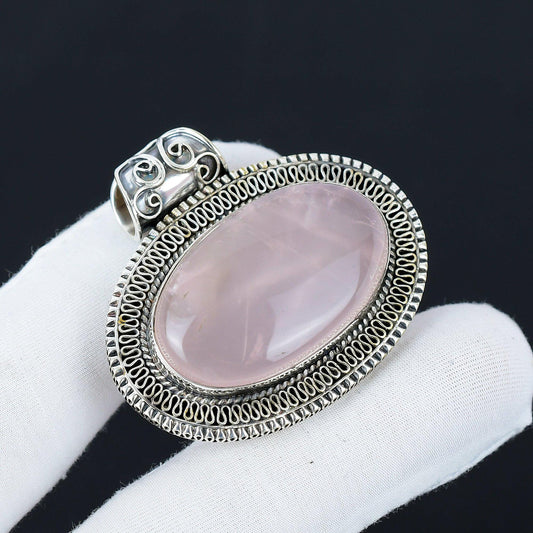 Pink Rose Quartz Gemstone Pendant