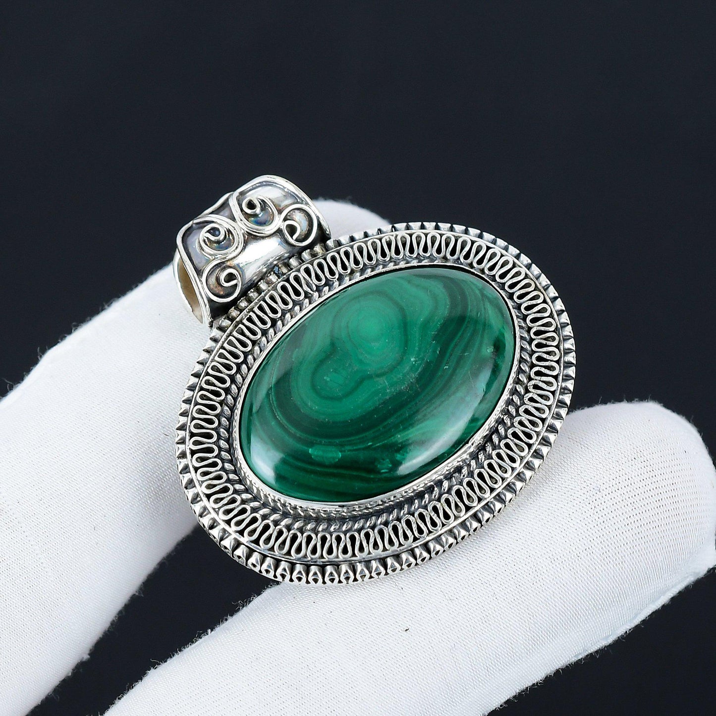Green Malachite Gemstone Pendant