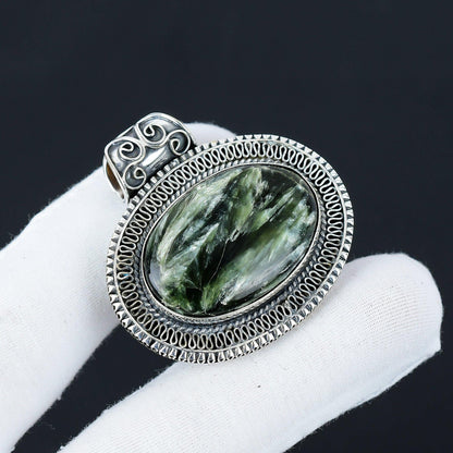 Green Seraphinite Gemstone Pendant