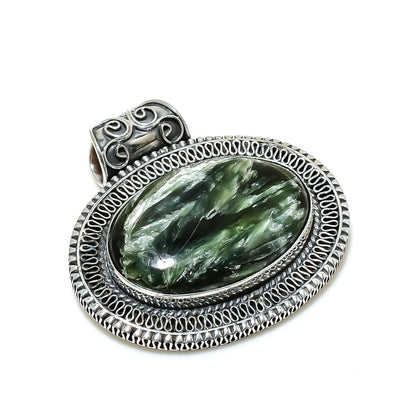 Green Seraphinite Gemstone Pendant