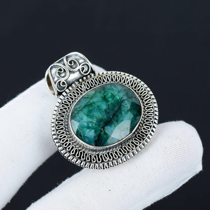 Emerald Green Sterling Silver Pendant