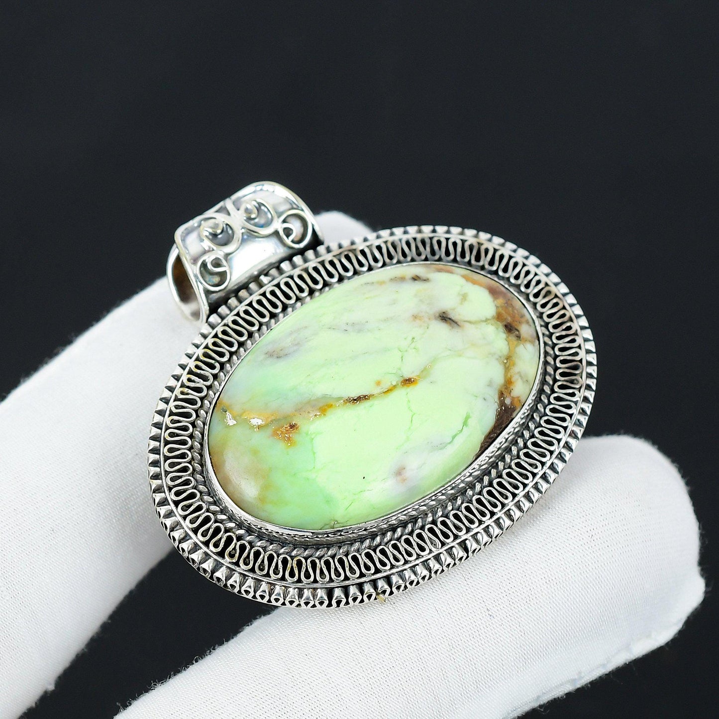 Lemon Chrysoprase Gemstone Pendant