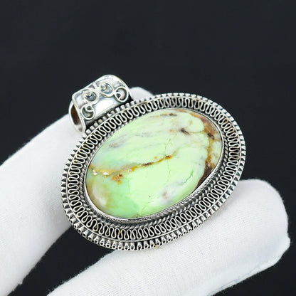 Lemon Chrysoprase Gemstone Pendant