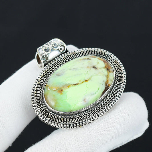 Lemon Chrysoprase Gemstone Pendant