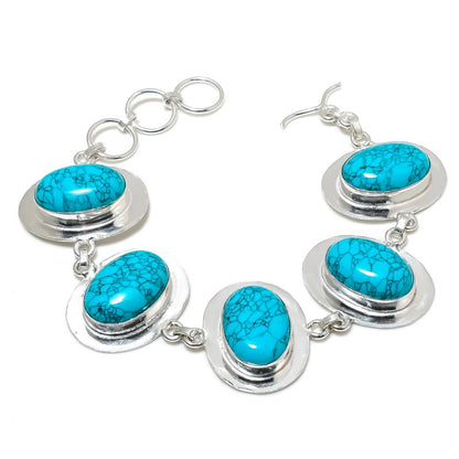 Turquoise Gemstone Sterling Silver Bracelet