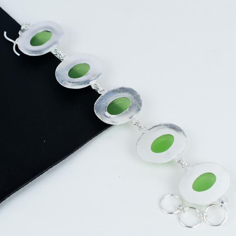 Green Onyx Silver Bracelet