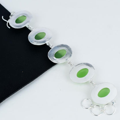 Green Onyx Silver Bracelet