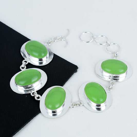 Green Onyx Silver Bracelet