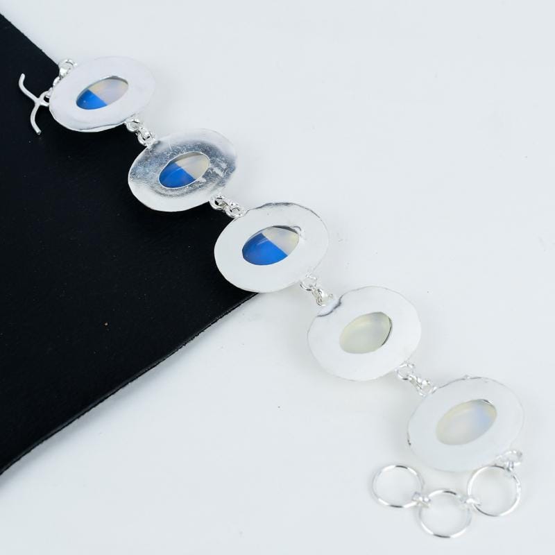 Milky Opal Sterling Silver Bracelet