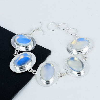 Milky Opal Sterling Silver Bracelet