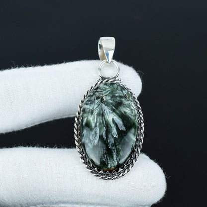 Green Serphenite Gemstone Pendant