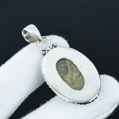 Green Moss Agate Gemstone Pendant