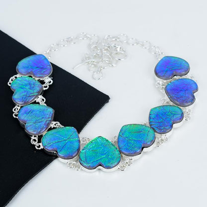 Sterling Silver Fire Opal Heart Necklace