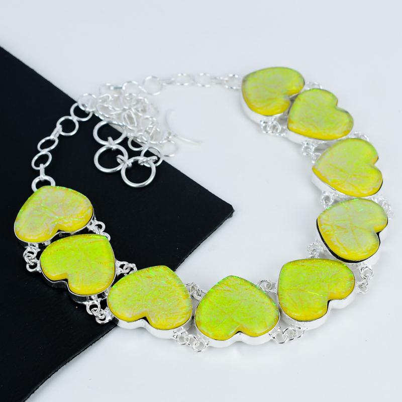 Yellow Triplet Fire Opal Necklace