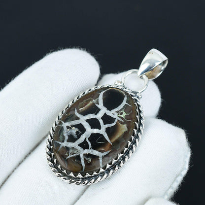 Yellow-Brown Septarian Gemstone Pendant