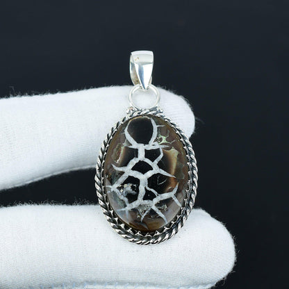 Yellow-Brown Septarian Gemstone Pendant