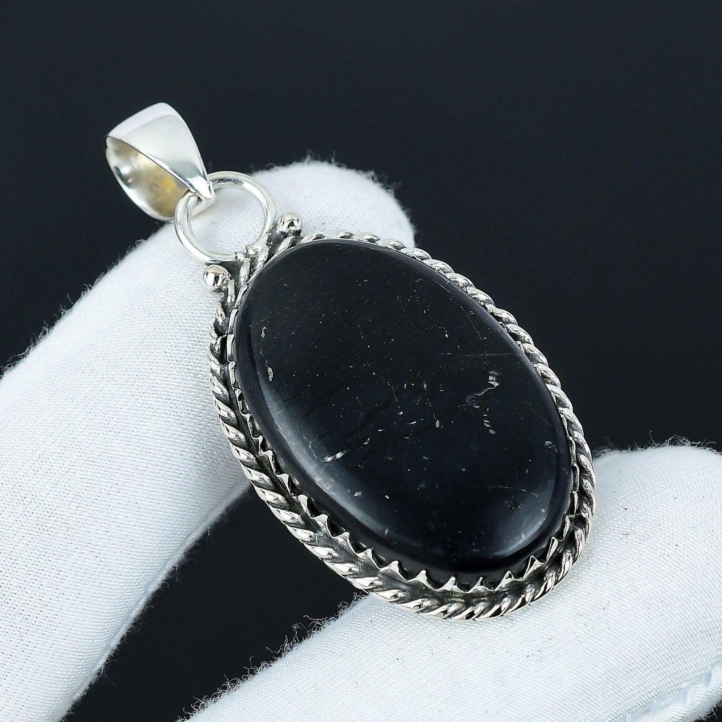 Black Obsidian Gemstone Pendant