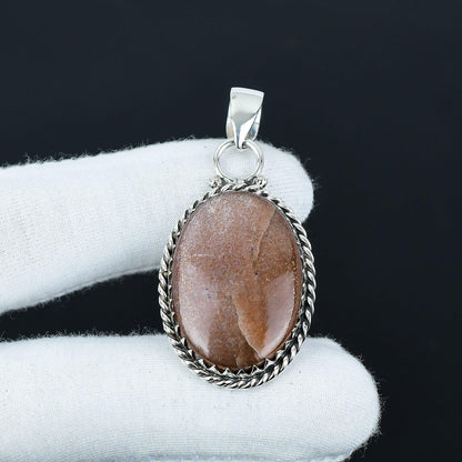 Peach Moonstone Gemstone Pendant