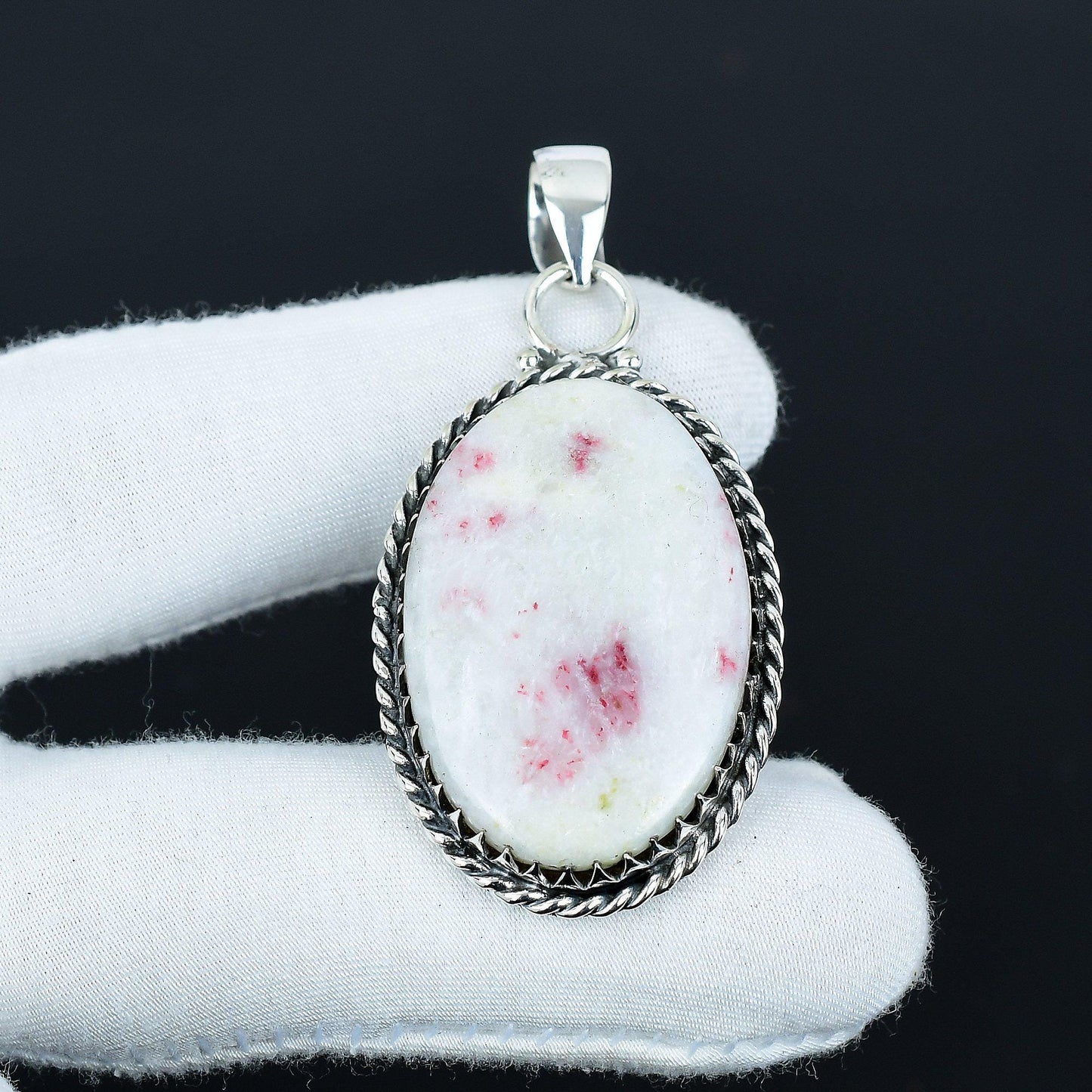 Red Cinnabar Jasper Gemstone Pendant