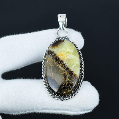 Yellow Septarian Gemstone Pendant