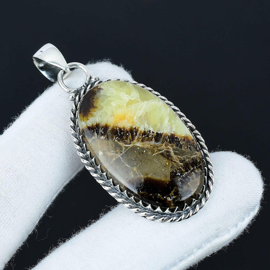 Yellow Septarian Gemstone Pendant