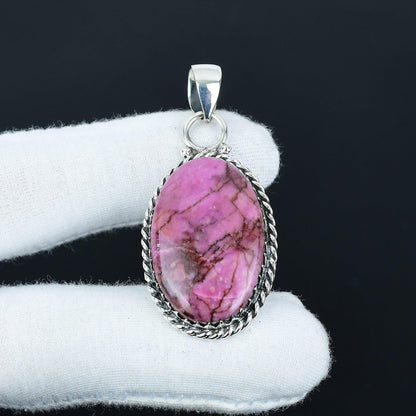 Pink Rhodonite Gemstone Pendant