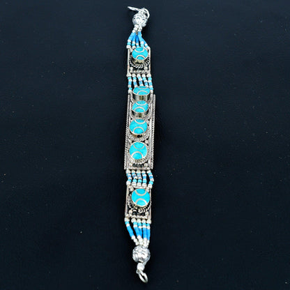 Turquoise Gemstone Silver Bracelet