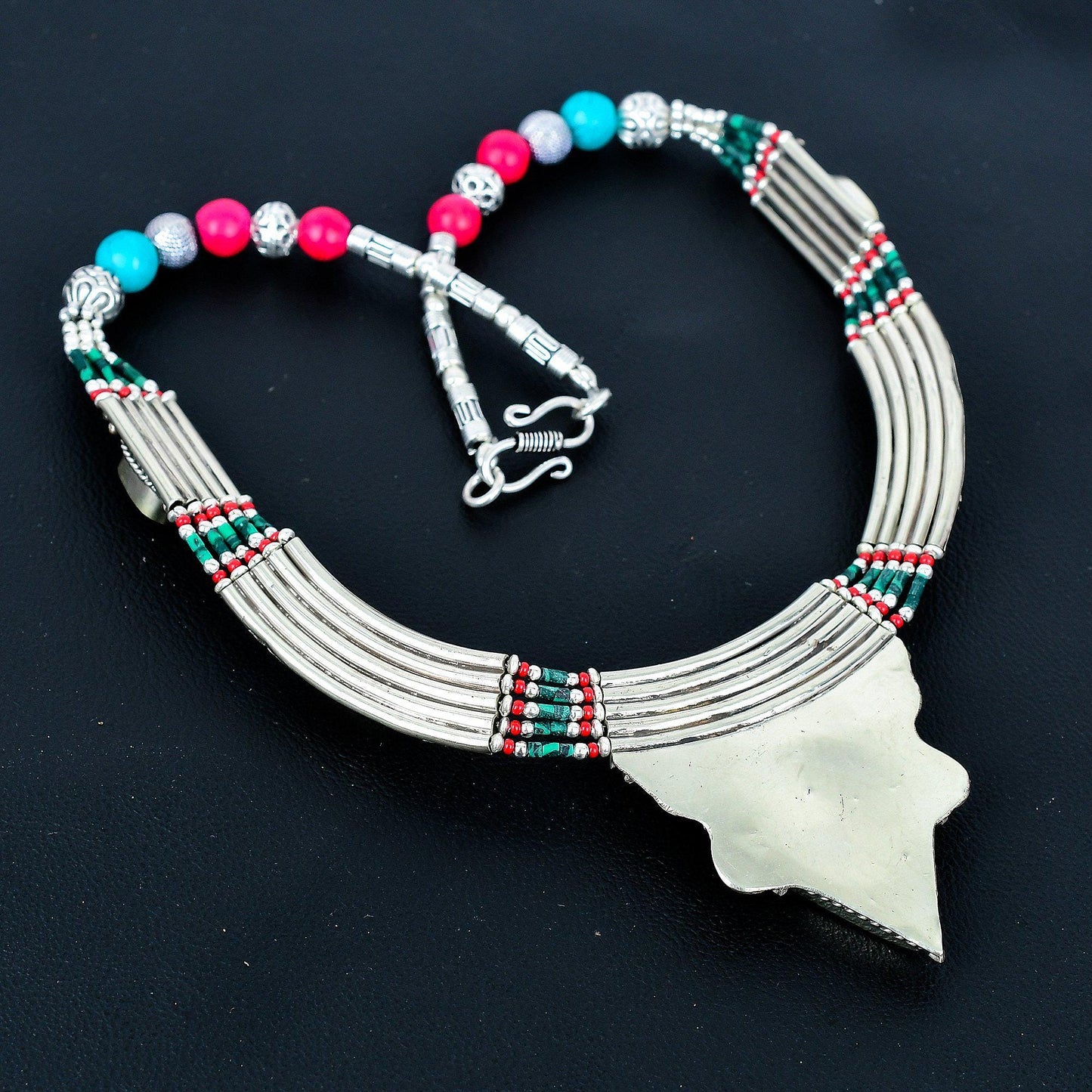 Turquoise and Coral Gemstone Necklace