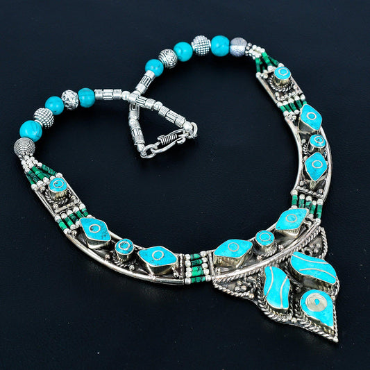 Turquoise Gemstone Sterling Silver Necklace